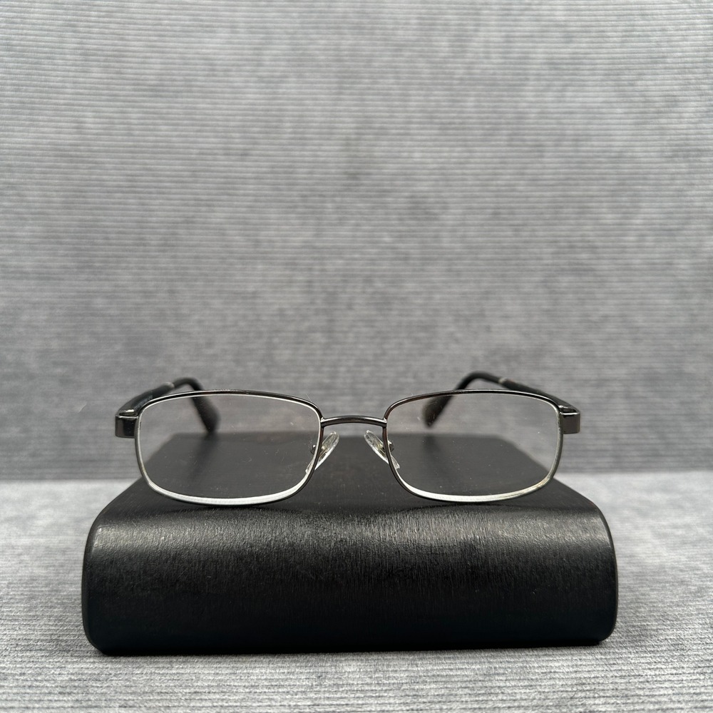 Foster Grant Reading Glasses Gunmetal Rectangle Metal Frame +2.50 Strength Y2k